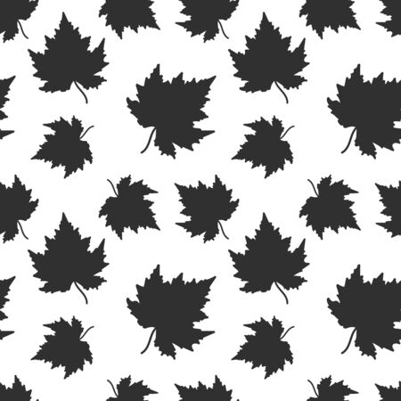 Doodle maple leaf seamless pattern isolated on white. Vector stock illustration. EPS 10のイラスト素材