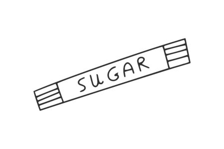 Doodle stick of sugar isolated on white. Outline hand drawing art line. Sketch food. Vector stock illustration. EPS 10のイラスト素材