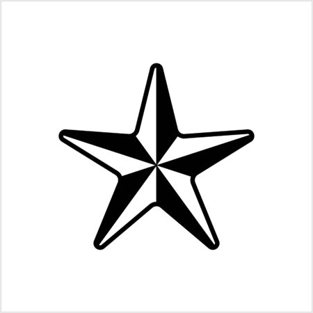 Doodle star icon isolated on white. Art line hand drawing.のイラスト素材