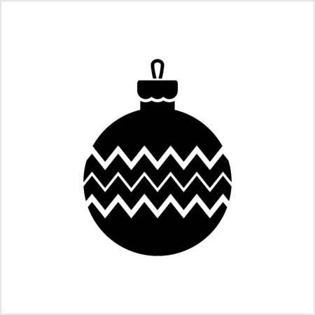 Doodle christmas ball icon isolated on white. Vector stock illustration. EPS 10のイラスト素材