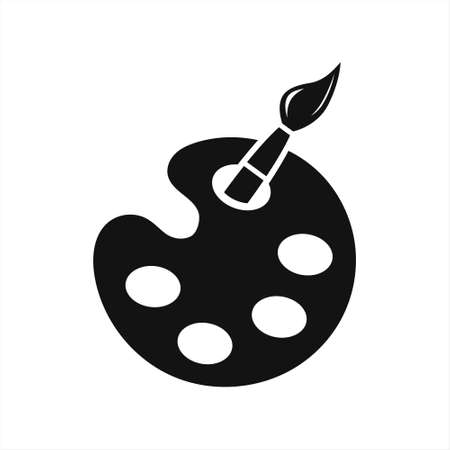 Stencil palette with brush isolated on white. Art symbol. Vector stock illustrtion. EPS 10のイラスト素材