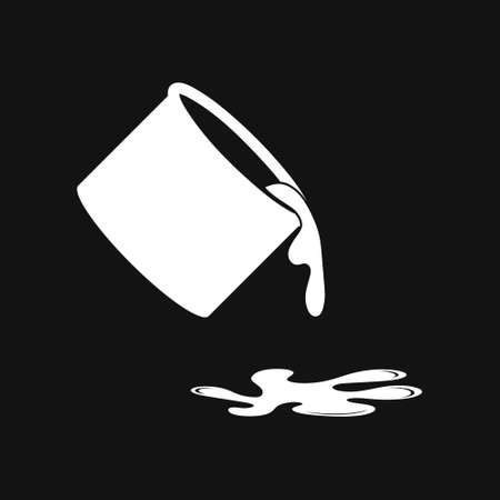 Paint pouring from a bucket isolated on white. Icons for construction and repair. Vector stock illustration. EPS 10のイラスト素材