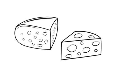 Cheese set icon isolated on white. Stencil food.のイラスト素材