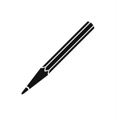 Pencil icon isolated on white. School symbol. Vector stock illustration.のイラスト素材