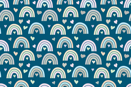 Boho rainbow with heart.のイラスト素材