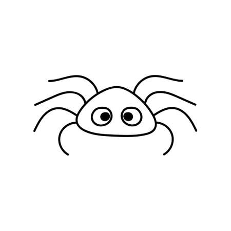 Doodle spider icon isolated on white. Halloween symbol. Sketch vector stock illustration. EPS 10のイラスト素材