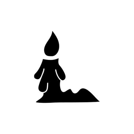 Doodle candle icon isolated on white. Symbol for design halloween, postcard, invitation, poster. Hand drawing vector stock illustratio. EPS 10のイラスト素材