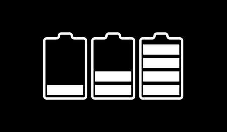 Battery icon. Outline vector stock illustrations.のイラスト素材