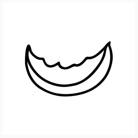 Doodle food icon isolated on white. Sketch vector stock illustration.のイラスト素材