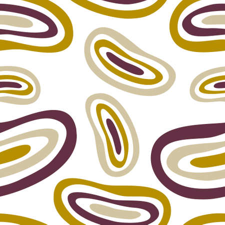 Abstract circle blots seamless pattern isolated on white. Vector stock illustration.のイラスト素材