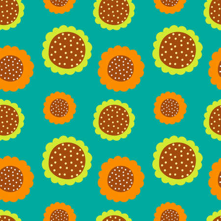 Boho sunflower seamless pattern. Cartoon vector stock illustration. EPS 10Boho sunflower seamless pattern isolated on white. Cartoon vector stock illustration. EPS 10のイラスト素材