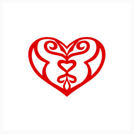 Stylize heart icon isolated on white. Valentines day symbol. Vector stock illustration.のイラスト素材