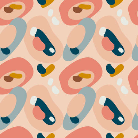 Abstract circle blots seamless pattern. Vector stock illustration.のイラスト素材