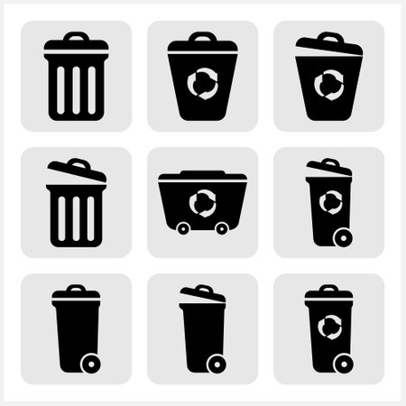Trash box set icon. Recycled symbol. Vector stock illustration. EPS 10のイラスト素材