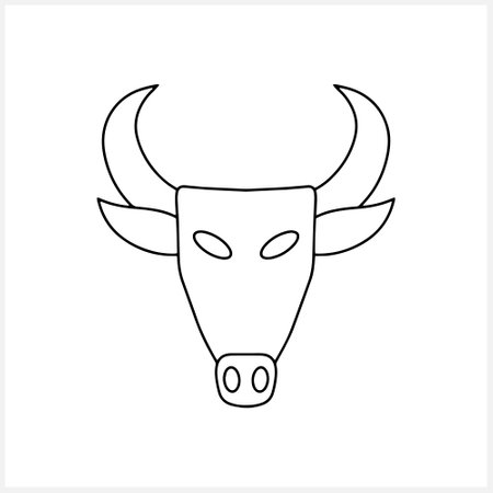 Doodle beef icon isolated on white.のイラスト素材