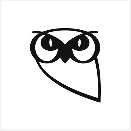Doodle owl ison isolated on white. Animal line art. Sketch vector stock illustration. EPS 10のイラスト素材