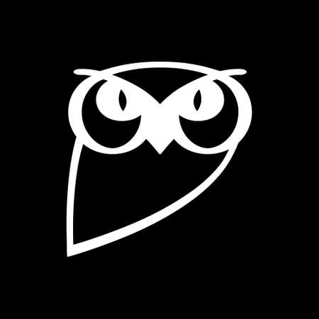 Doodle owl icon. Animal line art. Sketch vector stock illustration.のイラスト素材