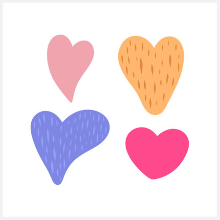 Boho heart set icon isolated on white. Vector stock illustration. EPS 10のイラスト素材