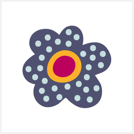 Boho flower icon isolated on white. Cartoon vector stock illustration.のイラスト素材