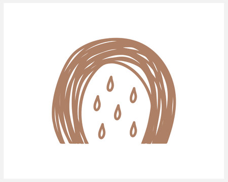 Boho rainbow and rain icon isolated on white. Vector stock illustration. EPS 10のイラスト素材