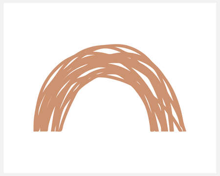 Boho rainbow icon isolated on white. Vector stock illustration.のイラスト素材