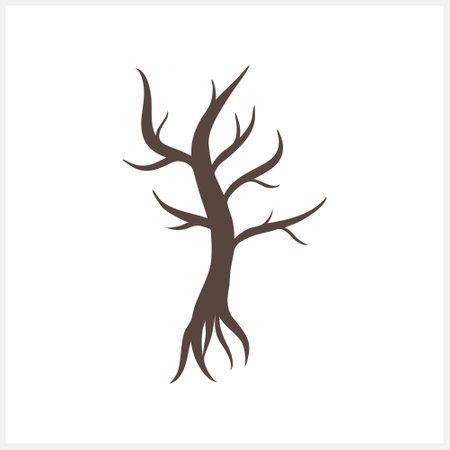 Doodle tree clipart isolated. Vector stock illustration.のイラスト素材