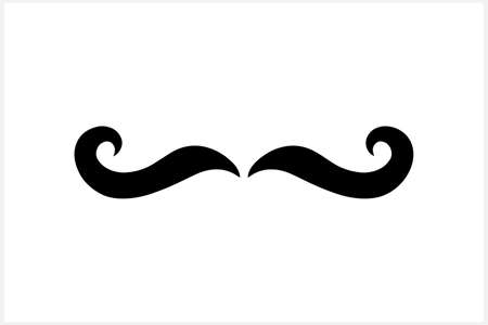 Hipster mustache clipart isolated on white. Stencil illustration.のイラスト素材