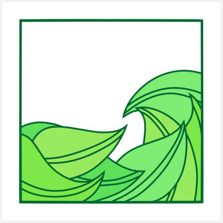 Frame with leaf isolated on white. Border for design. Vector stock illustration.のイラスト素材