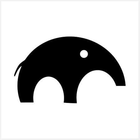 Stencil animal isolated on white. Elephant clipart. Vector stock illustration. EPS 10のイラスト素材