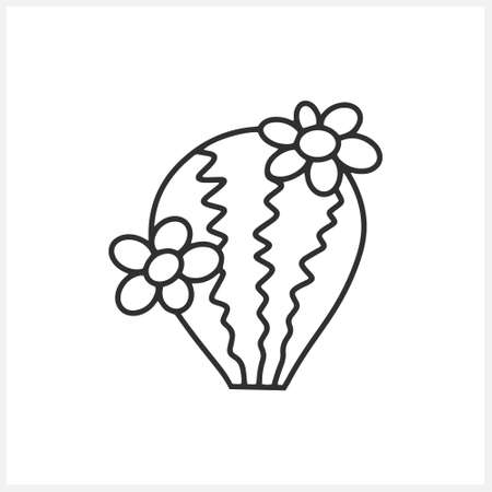 Doodle cactus icon isolated on white. Sketch clipart. Vector stock illustration. EPS 10のイラスト素材