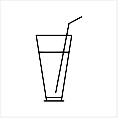 Sketch glas ico isolated. Juice cup. Cafe or restaurant symbol. Doodle drink vector stock illustration. EPS 10のイラスト素材
