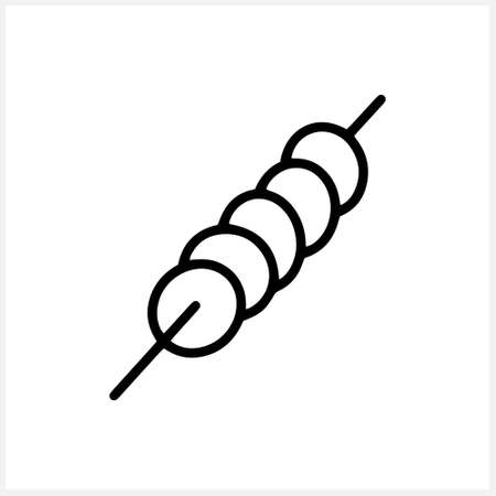 Bbq clipart isolated. Sketch shashlik icon. Hand drawn art line. Vector stock illustration. EPS 10のイラスト素材