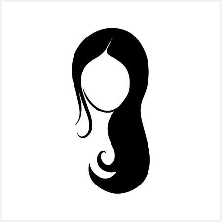 Doodle girl clipart isolated on white. Hand drawn art. Avatar people. Stencil vector stock illustration.のイラスト素材