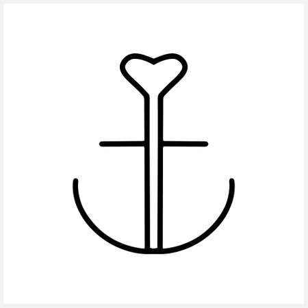 Sketch anchor icon isolated on white. Vector stock illustration.のイラスト素材