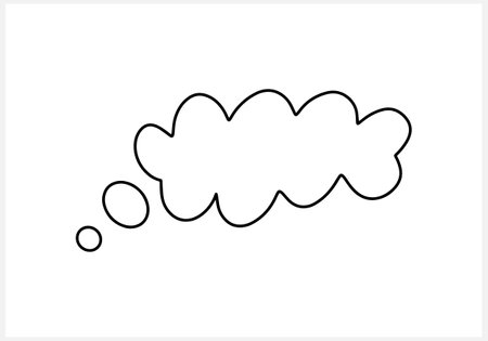 Doodle chat cloud clipart isolated on white. Hand drawn speech symbol. Sketch vector stock illustration.のイラスト素材