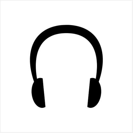 Stencil headphones icon isolated. Vector stock illustration.のイラスト素材