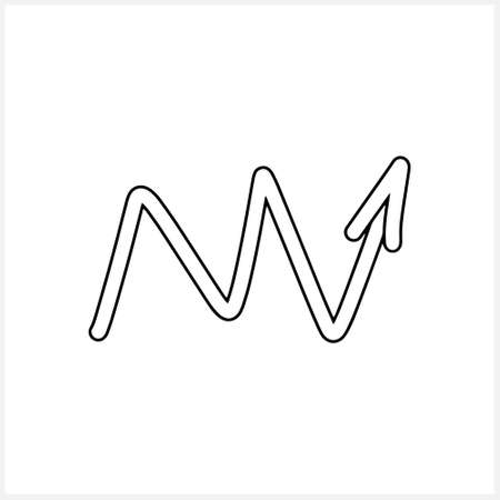 Doodle arrow icon isolated on white. Hand drawn art line. Sketch vector stock illustration. EPS 10のイラスト素材