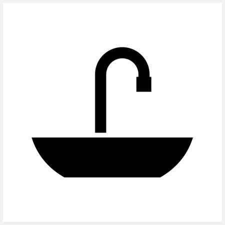Sink icon isolated. Basin equipment. Stencil vector stock illustration. EPS 10のイラスト素材