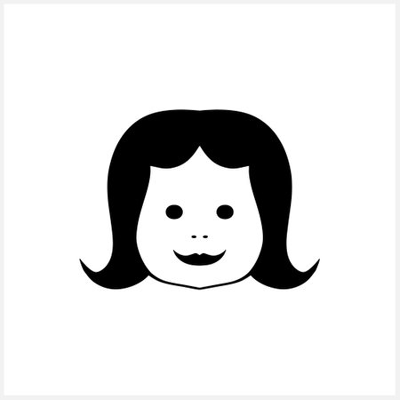 Doodle girl clipart isolated. Hand drawn art. Avatar people. Stencil vector stock illustration. EPS 10のイラスト素材