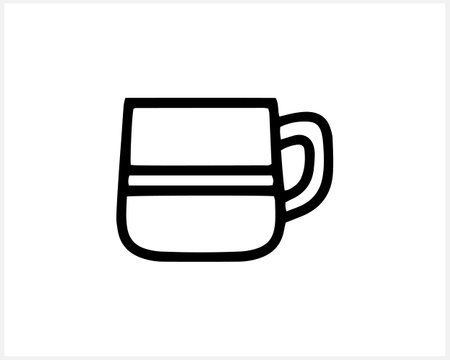 Doodle cup isolated on white. Tourism clip art. Sketch vector stock illustration. EPS 10のイラスト素材