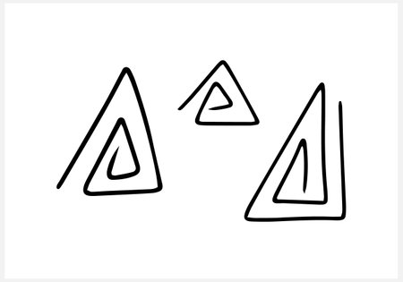 Boho triangle line clip art isolated on white. Doodle line.のイラスト素材