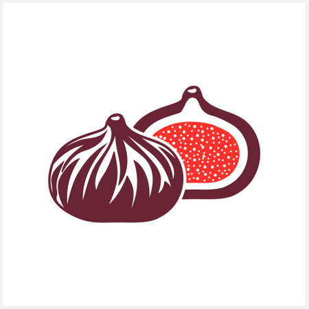 Fig icon isolated. Stencil fruit clip art. Vector stock illustration. EPS 10のイラスト素材