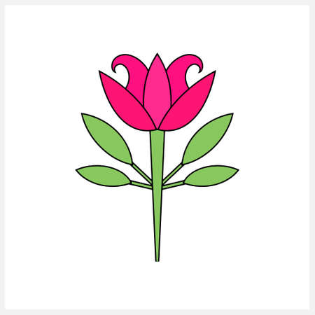Lotus or tulip flower doodle icon isolated. Sketch clip art. Vector stock illustration. EPS 10のイラスト素材