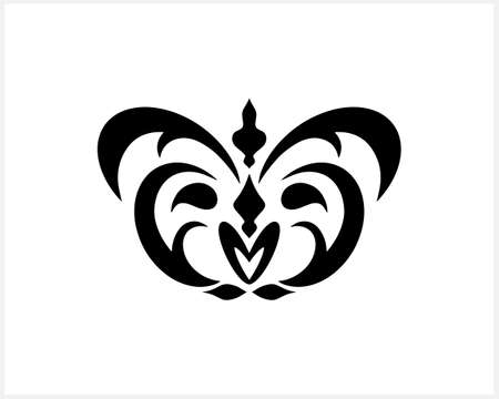 Vintage ornaments isolated. Stencil element. Vector stock illustration.のイラスト素材