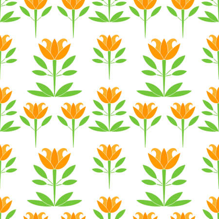 Lotus flower with leaves seamless pattern isolated. Vector stock illustration.のイラスト素材