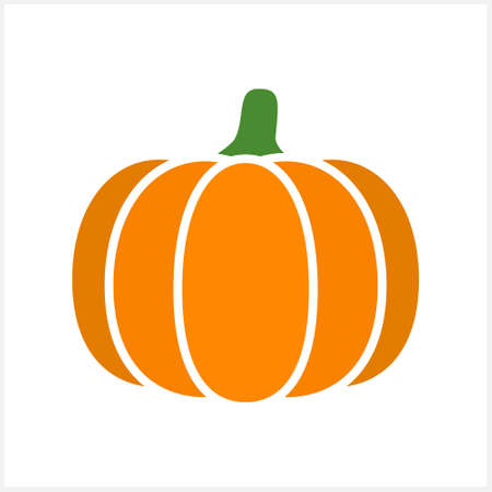 Pumpkin icon isolated. Halloween symbol. autumn food. Stencil vector stock illustration, eps 10のイラスト素材