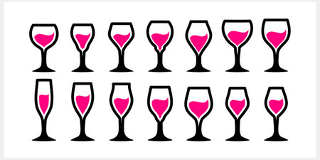 Wine glass toast icon isolated. Stencil Hand drawn Vector stock illustration EPS 10のイラスト素材