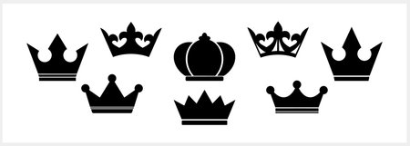 Doodle crown icon isolated. Stencil clipart. Vector stock illustration. EPS 10のイラスト素材
