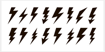Lightning vector icon isolated. Thunder charging power for electricity energy and batteries. Thunderstorm. Vector stock illustration EPS 10のイラスト素材