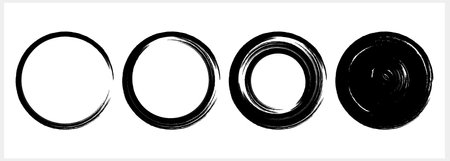 Circle hand drawn grunge blots Round frame border clipart Vector stock illustration EPS 10のイラスト素材